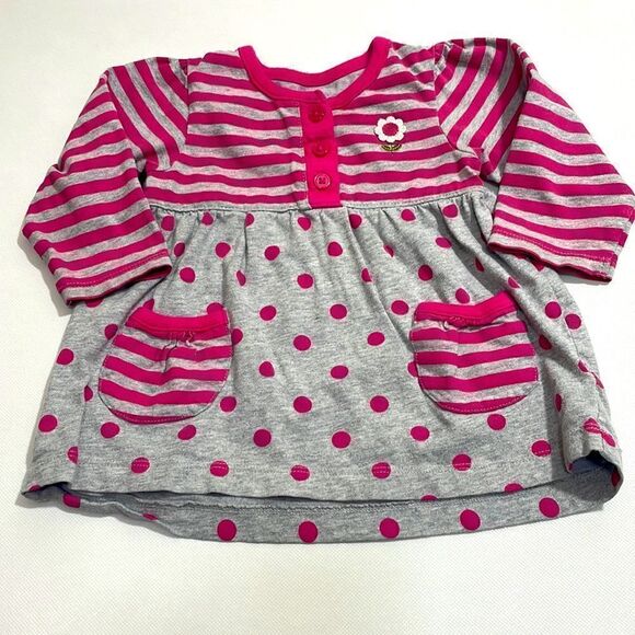 Carters Girls Pink/Gray long sleeve top - Picture 1 of 3